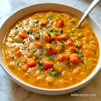 Red Bean Lentil Soup for 4 Servings Recipe Card