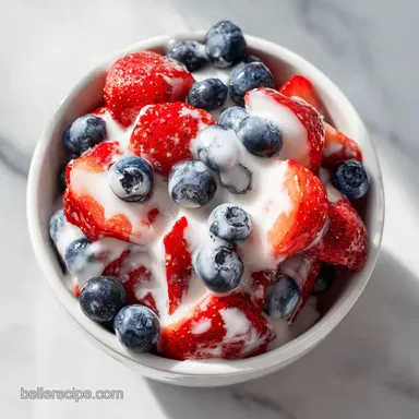 Red White and Blue Fruit Salad: Creamy Recipe Card