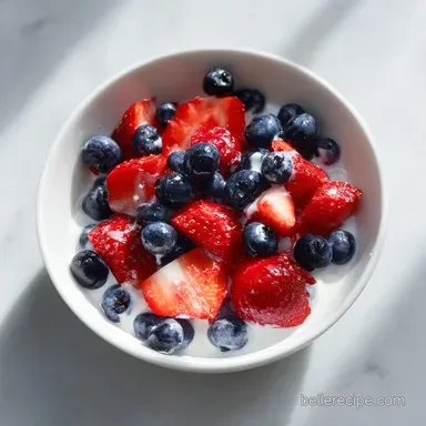 Red White and Blue Fruit Salad: Creamy