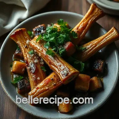 Rich and Savory Roasted Bone Marrow with Parsley Salad presentation