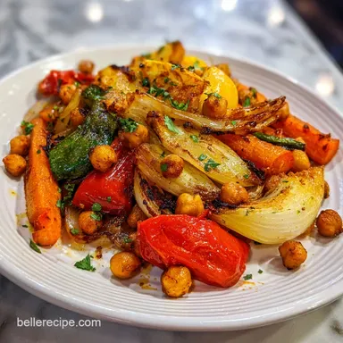 Mediterranean Diet Recipe with Roasted Vegetables for 4 Recipe Card