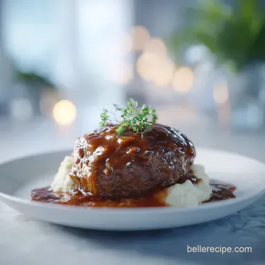 Salisbury Steak Recipe With Gravy for 4 Recipe Card