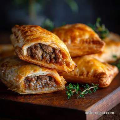 Breakfast Hand Pies: Flaky Sausage Cheddar Puff Pastry Recipe Recipe Card