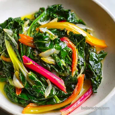 Swiss Chard Recipe with Saut&eacute;ed Garlic for 4 Servings Recipe Card