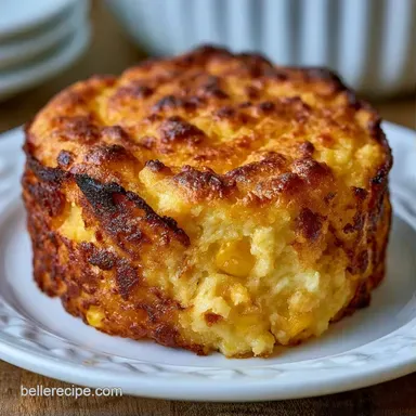 Cornbread Pudding Savory for 8 Servings Recipe Card