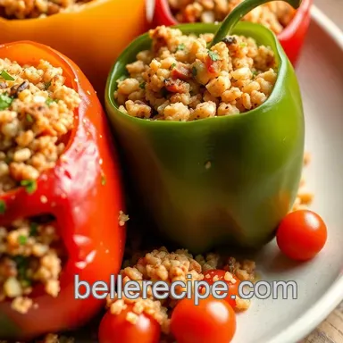 Easy Savory Stuffed Bell Peppers No Rice: A Family Favorite! Recipe Card