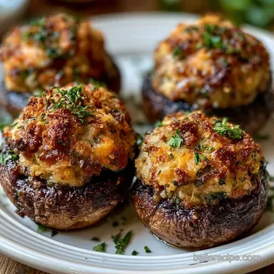 Stuffed Mushrooms in 40 Minutes Recipe Card