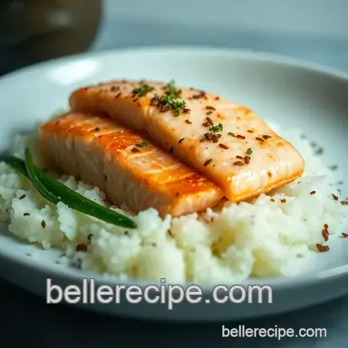Shio Koji Marinated Salmon with Sesame-Ginger Greens presentation