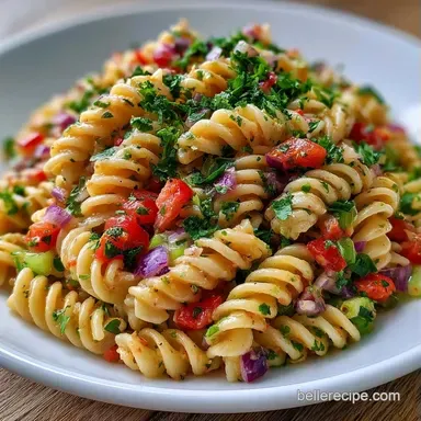 Simple Creamy Pasta Salad in 20 Minutes Recipe Card