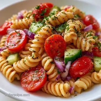 Simple Pasta Salad Recipe in 20 Minutes Recipe Card