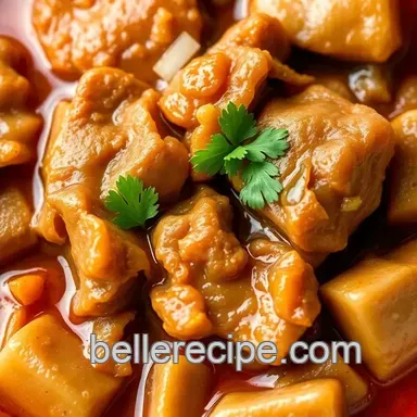 Easy & Flavorful Slow Cooked Menudo - Hearty Comfort Dish: A Family Favorite Recipe Card