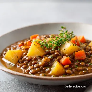 Slow Cooker Lentil Stew for 6 Servings: Savory and Velvety