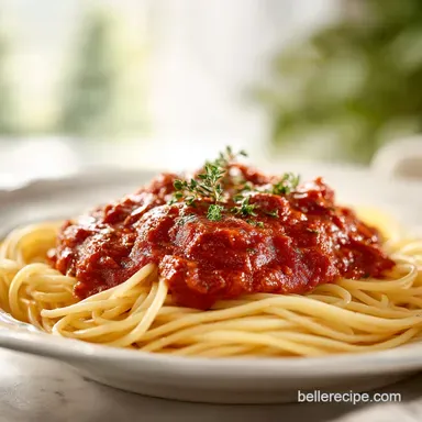 Meat Spaghetti Sauce with Ground Beef Recipe Card