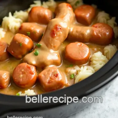 Ultimate Slow Cooker Sausages with Creamy Gravy: A Hearty Comfort Dish! Recipe Card