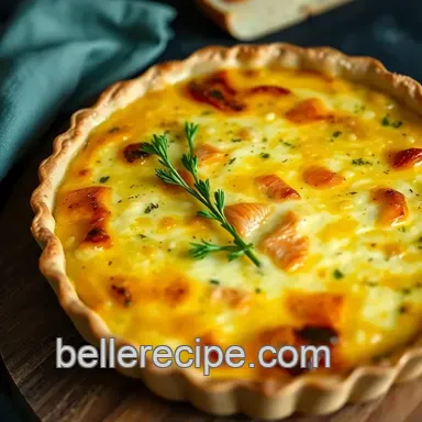 Smoked Salmon & Dill Quiche presentation