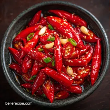 Spicy Red Pepper Pickles in 10 Minutes Recipe Card