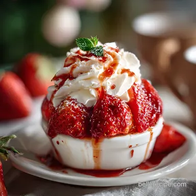 Strawberry Dessert with Whipped Cream for 4 Servings Recipe Card