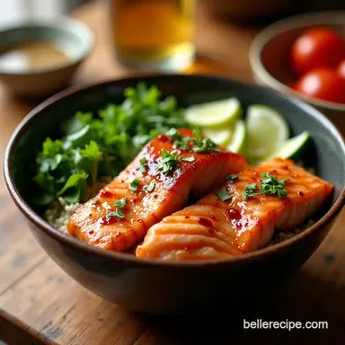 Teriyaki Salmon Bliss Bowl Easy Weeknight Dinner Recipe Card