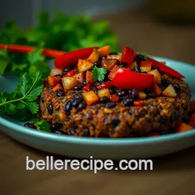 The Ultimate Veggie Black Bean Burger presentation