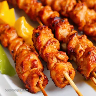 Tropical Hawaiian BBQ Chicken Skewers Island Vibes Recipe Card