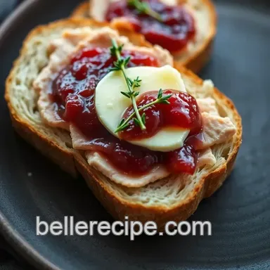 Turkey  Brie  and Cranberry Melts on Sourdough presentation