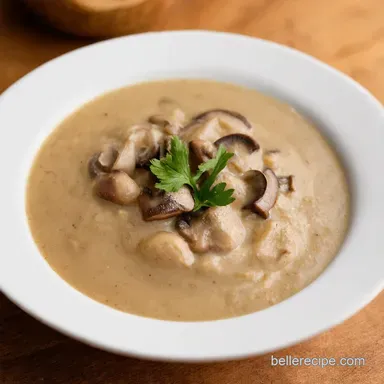 Ultimate Creamy Dreamy cream of mushroom soup So Easy Recipe Card
