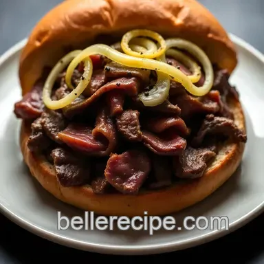 Ultimate Philly Cheesesteak Inspired Sandwich presentation