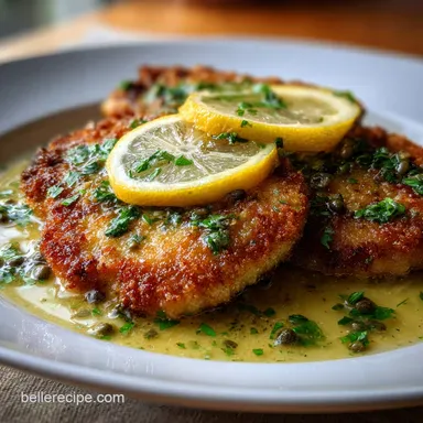 Veal Cutlet with Lemon and Butter in 20 Minutes | Pan-Seared Recipe Card