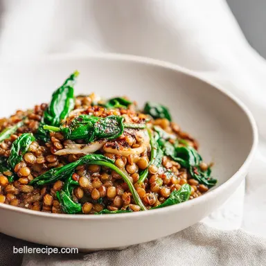 Vegetarian Crockpot Recipe with Lentils and Spinach for 6 Servings