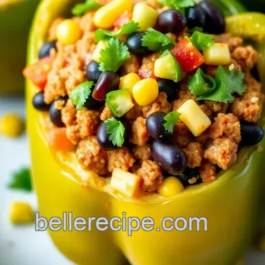 Taco Stuffed Bell Peppers: An Easy and Flavorful Family Dinner! Recipe Card