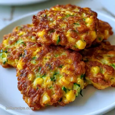 Crispy Zucchini Corn Fritters Recipe Card