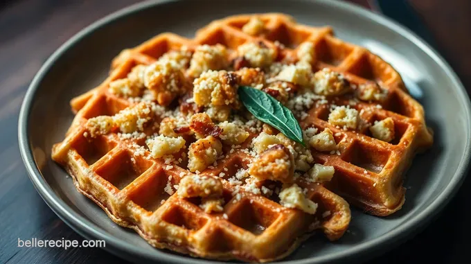 Savory Stuffing Waffles with Sage and Parmesan
