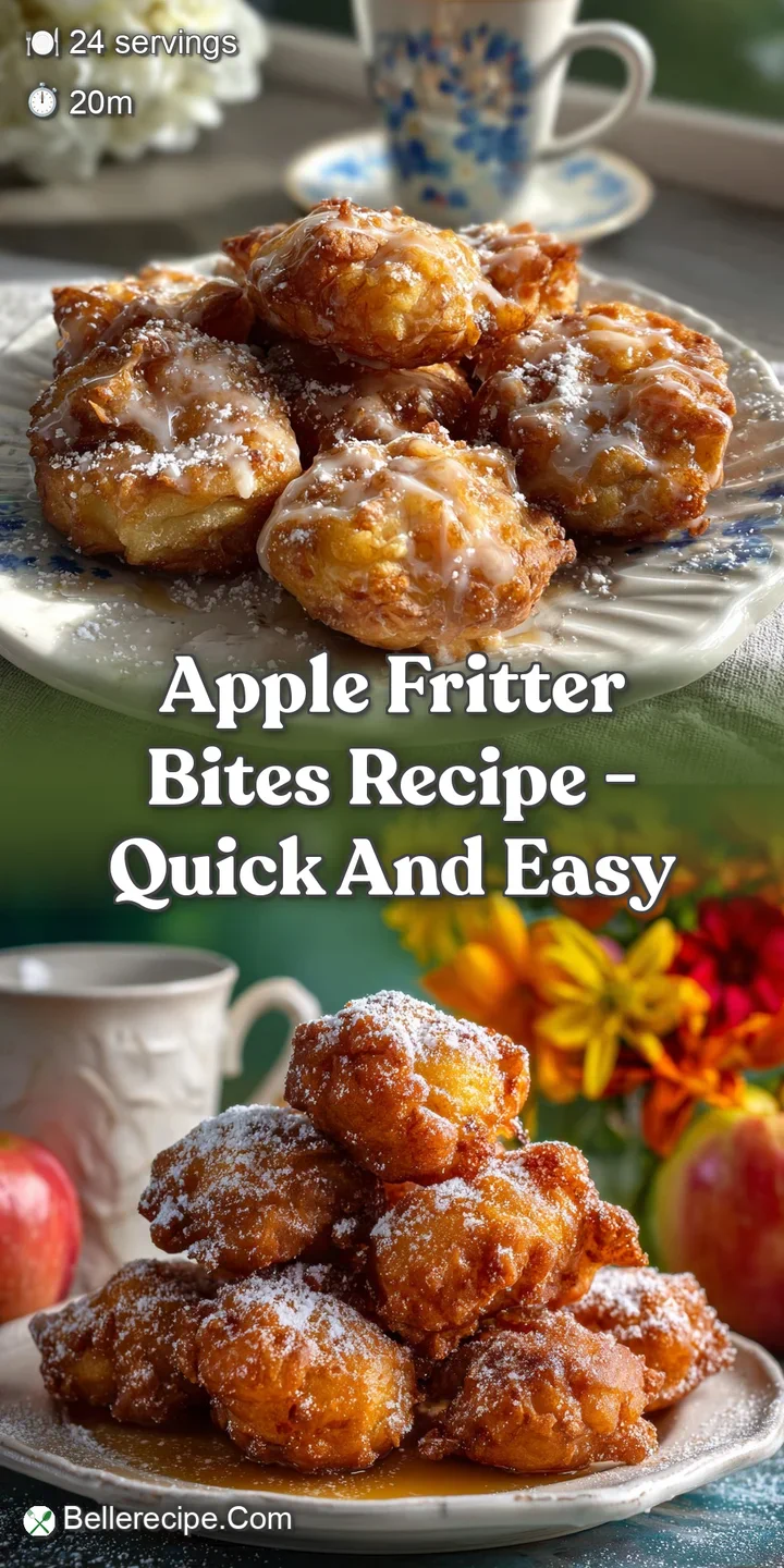 Close-up of a crispy apple fritter bite, glistening with glaze and speckled with cinnamon. Visible apple chunks. Irresisti...