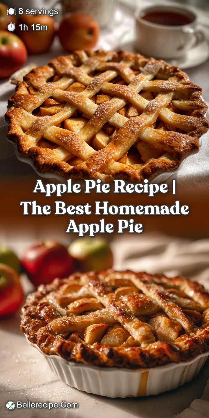 Close-up of a crusty apple pie slice revealing tender, spiced apples. The warm colors suggest a cozy and comforting dessert.