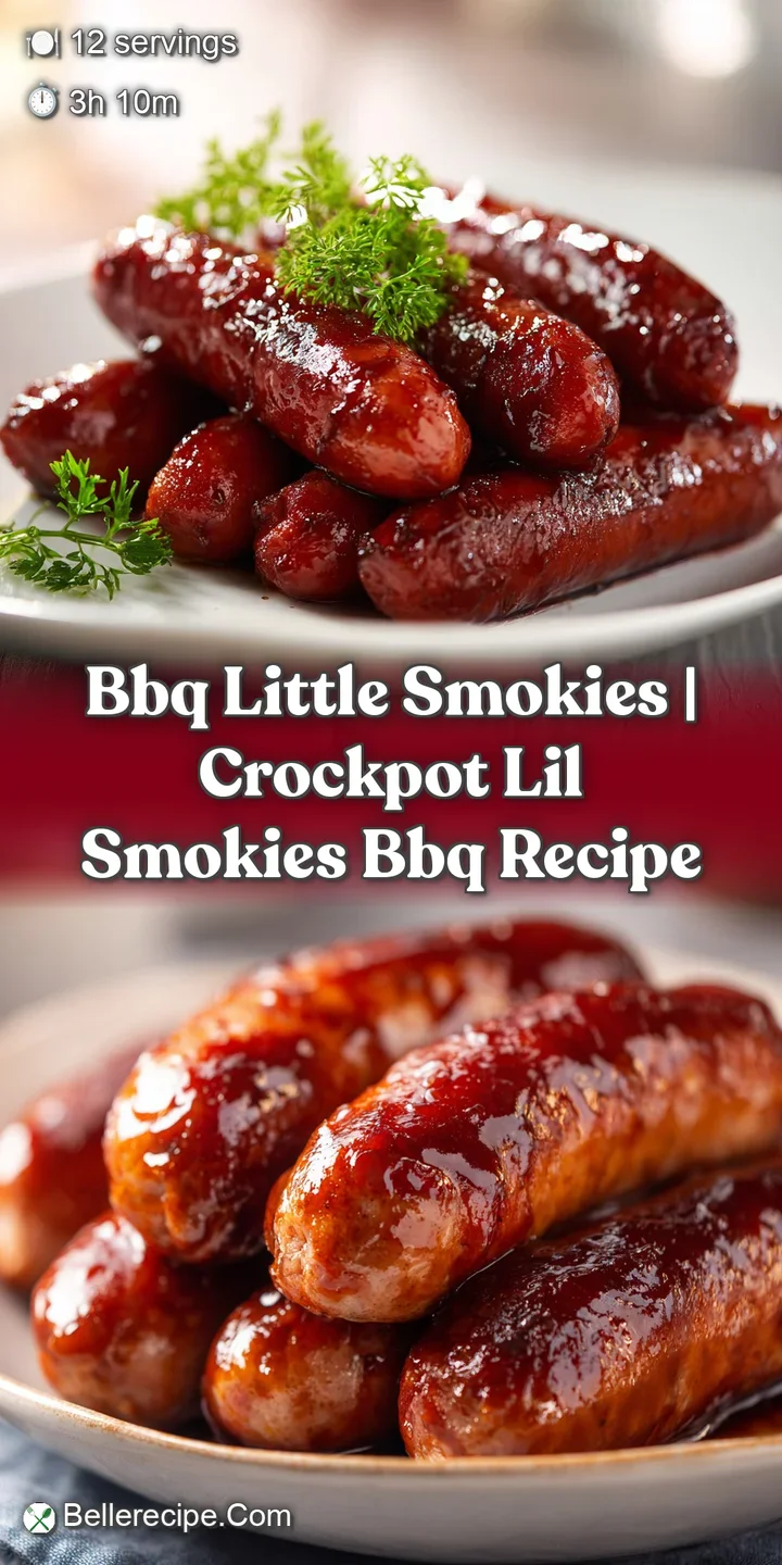 Close-up of sticky, caramelized cocktail sausages coated in a thick, shimmering purple-brown sweet and savory glaze.