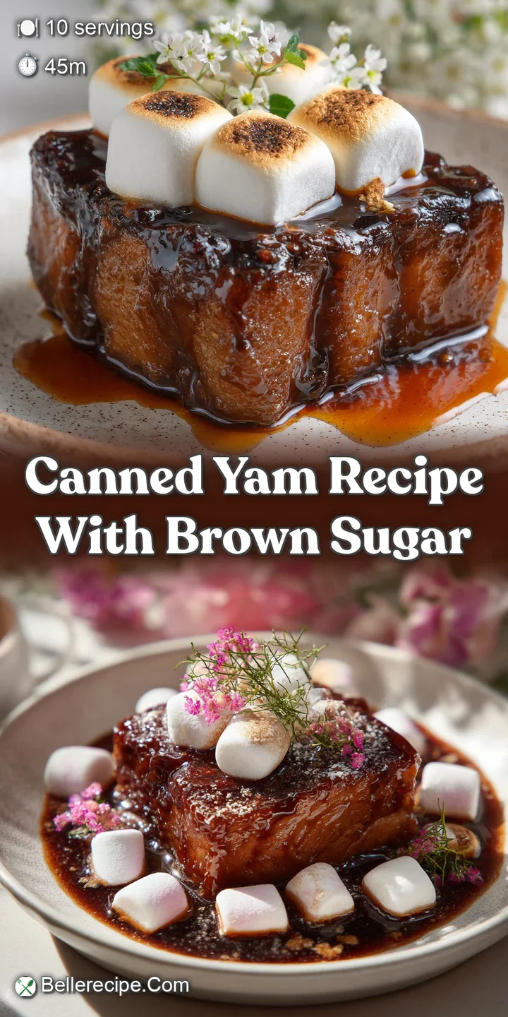 Close-up of glazed yams, revealing their soft, yielding texture. The sugary sauce creates a glossy sheen with hints of war...