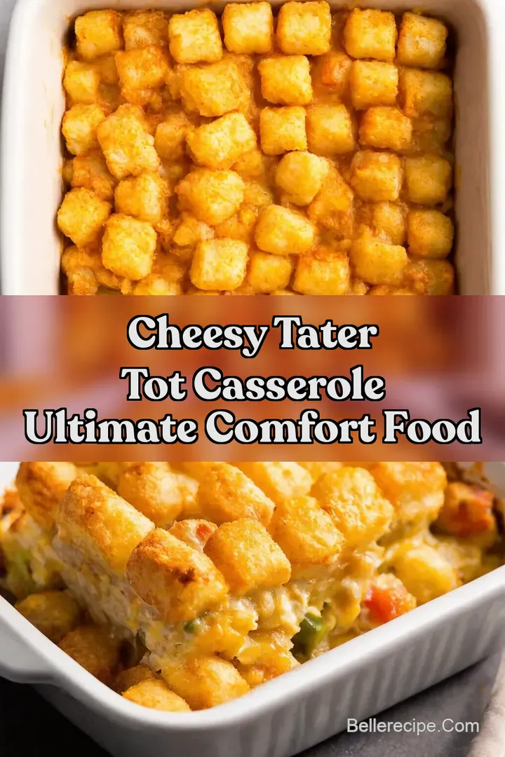 Cheesy Tater Tot Casserole Ultimate Comfort Food : PIN FOR LATER Cheesy Tater Tot Casserole Ultimate Comfort Food