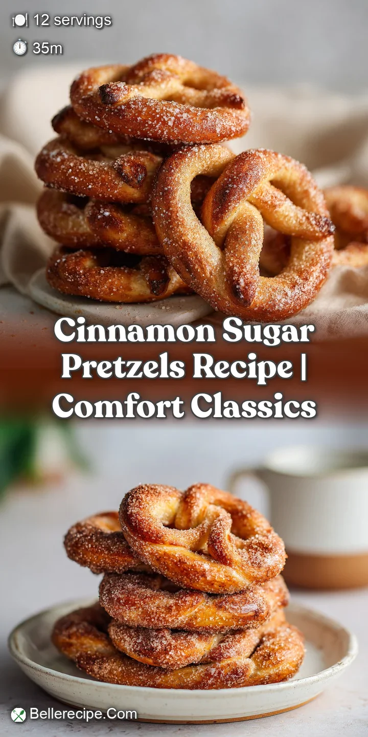 Close-up view of a cinnamon sugar pretzel. Visible sugar crystals catch the light. Hints of warm, spiced aroma waft out.