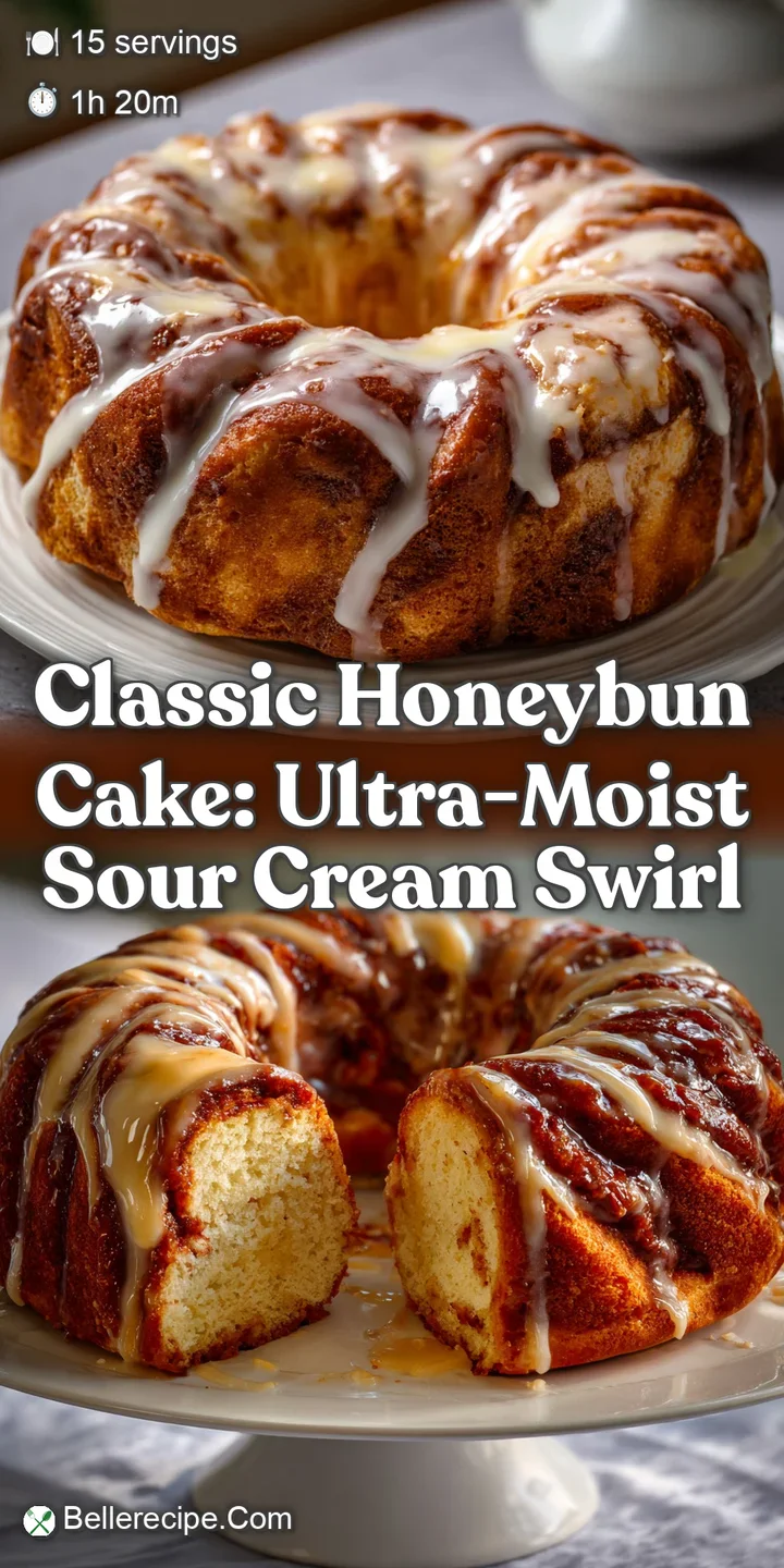 Classic Honeybun Cake: Ultra-Moist Sour Cream Swirl