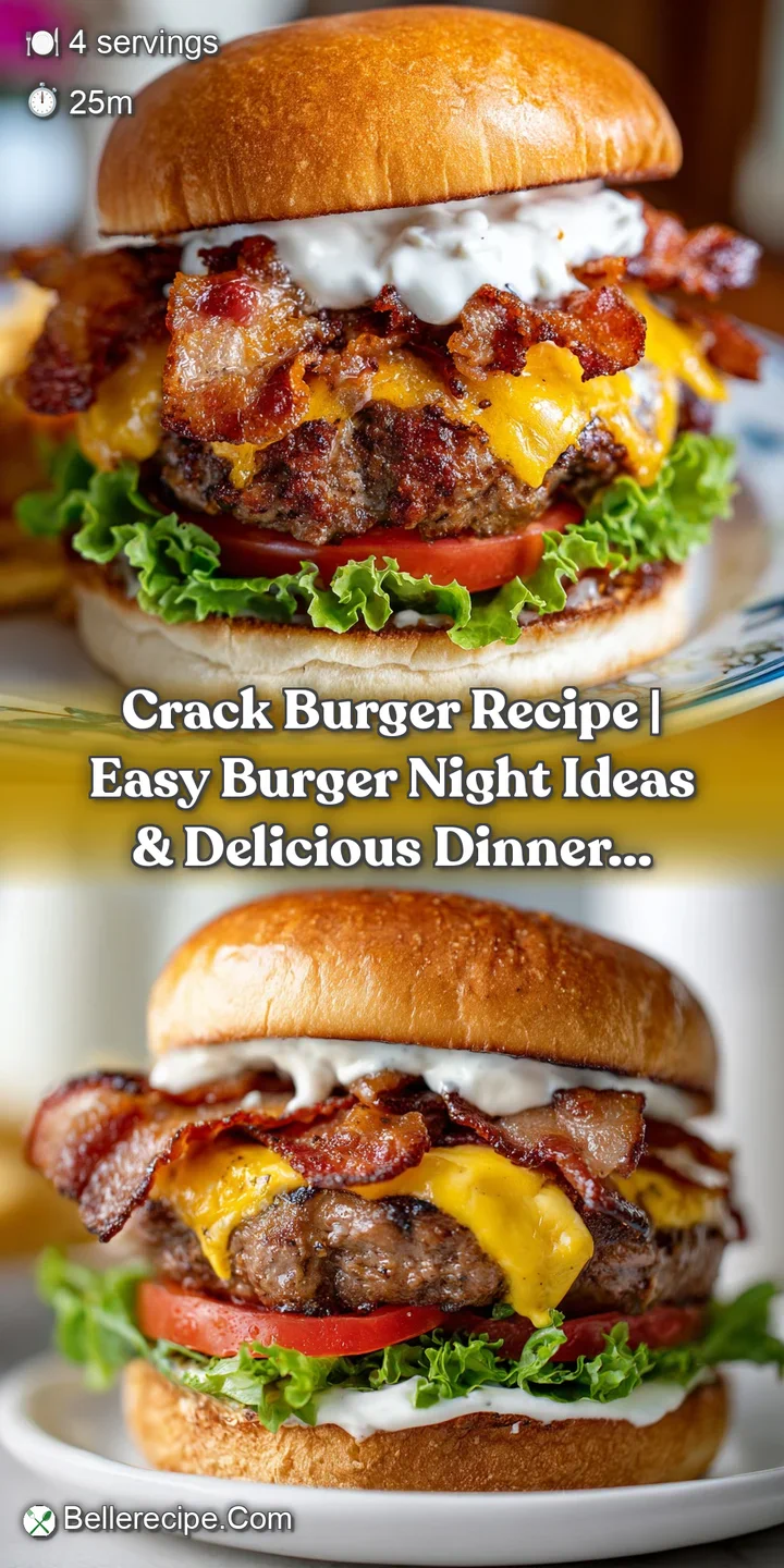 Close-up of a thick, charred burger patty with melted cheddar, savory bacon, and a swirl of cool ranch dressing.