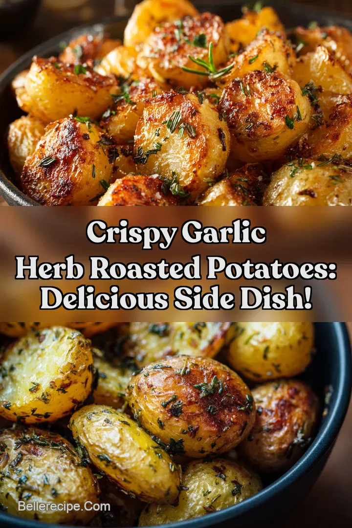 Crispy Garlic Herb Roasted Potatoes: Delicious Side Dish! : PIN FOR LATER Crispy Garlic Herb Roasted Potatoes: Delicious Side Dish!