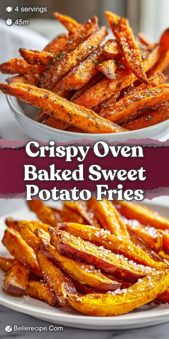 Close-up of a single sweet potato fry, showing its crinkled, crisp exterior and soft, vibrant orange interior. Lightly sal...