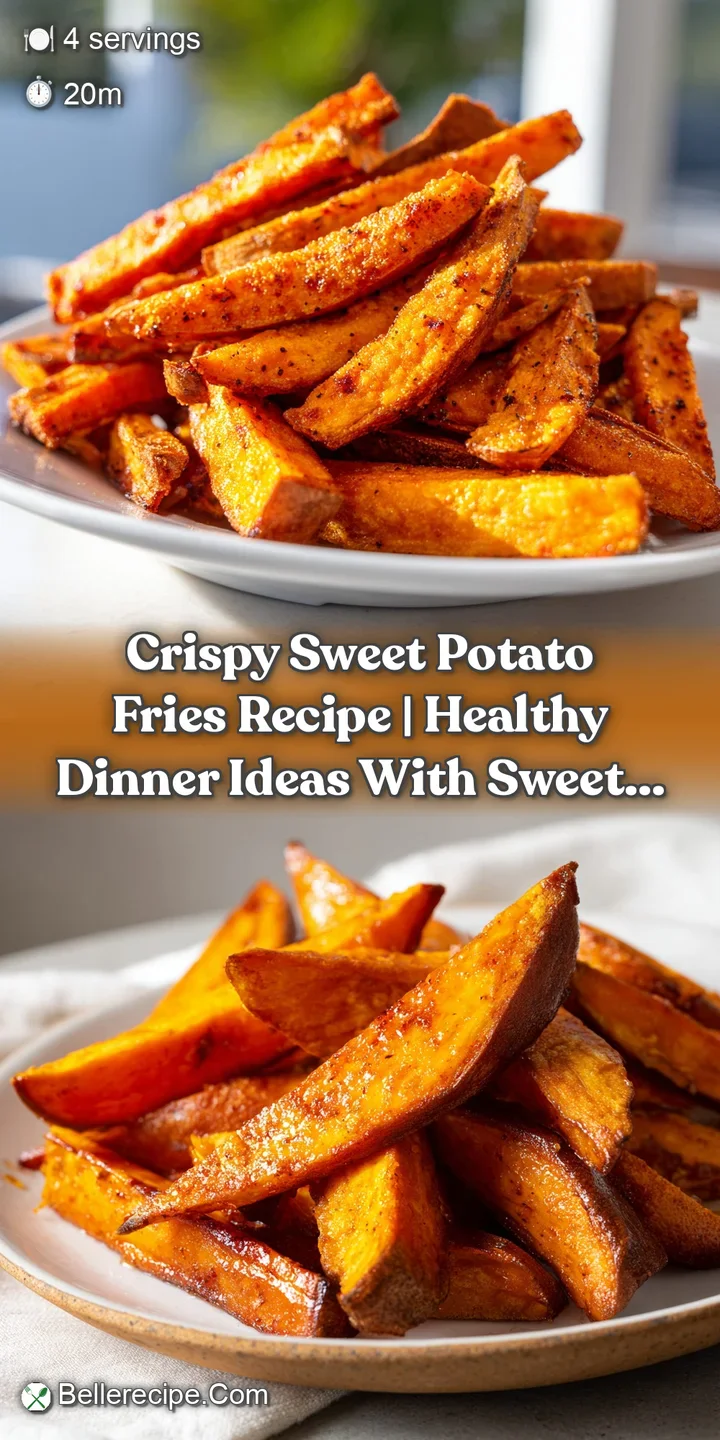 Close-up showcases the rustic texture and vibrant orange hue of perfectly cooked sweet potato fries, promising a delightfu...
