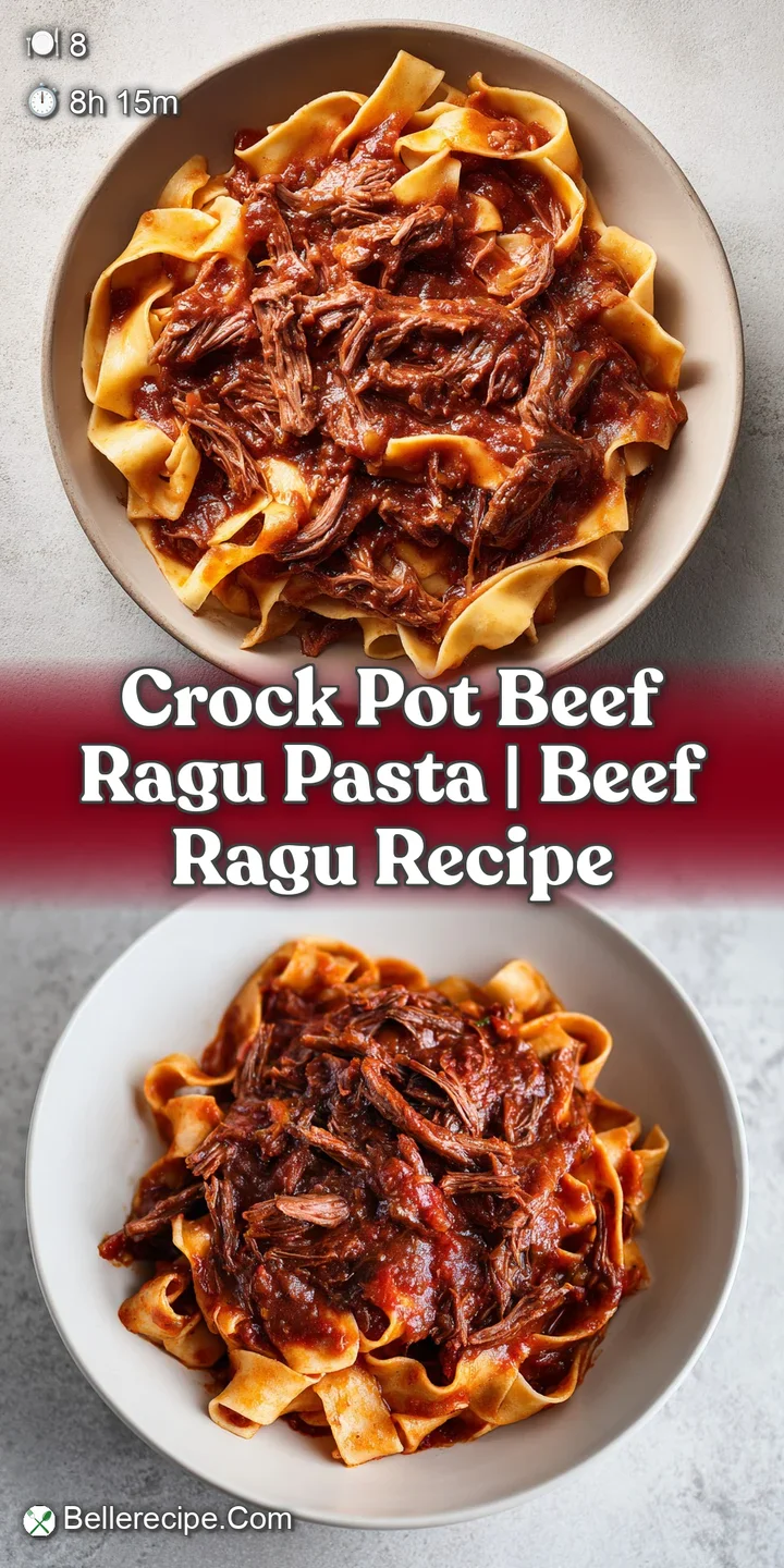 Close-up of tender, slow-cooked beef fibers glistening in a rich tomato glaze with melting cheese shards.