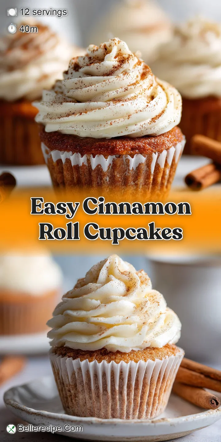 Close-up of a glazed cinnamon roll cupcake; a warm, soft interior peeks through a crack in its rich, sugary topping.