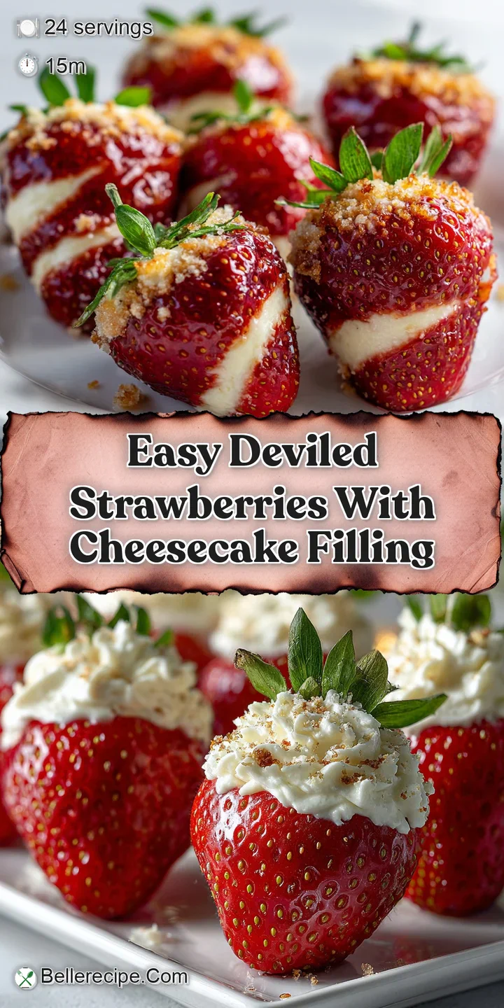 Close-up shot of a vibrant red strawberry filled with a luscious, white creamy mixture. Sprinkle of black pepper adds intr...