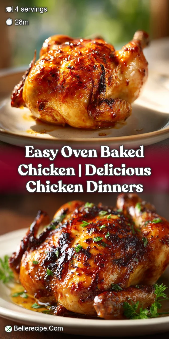 Close-up showcases the delicious, moist, and flaky texture of oven-baked chicken, tempting with its savory aroma. Irresist...