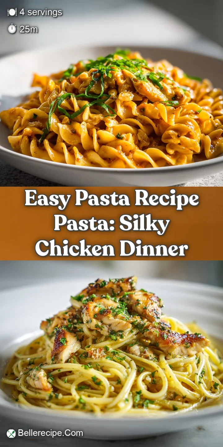 Close-up of the pasta's rich, textured sauce clinging to each strand, flecked with herbs and a dusting of cheese. Mouthwat...