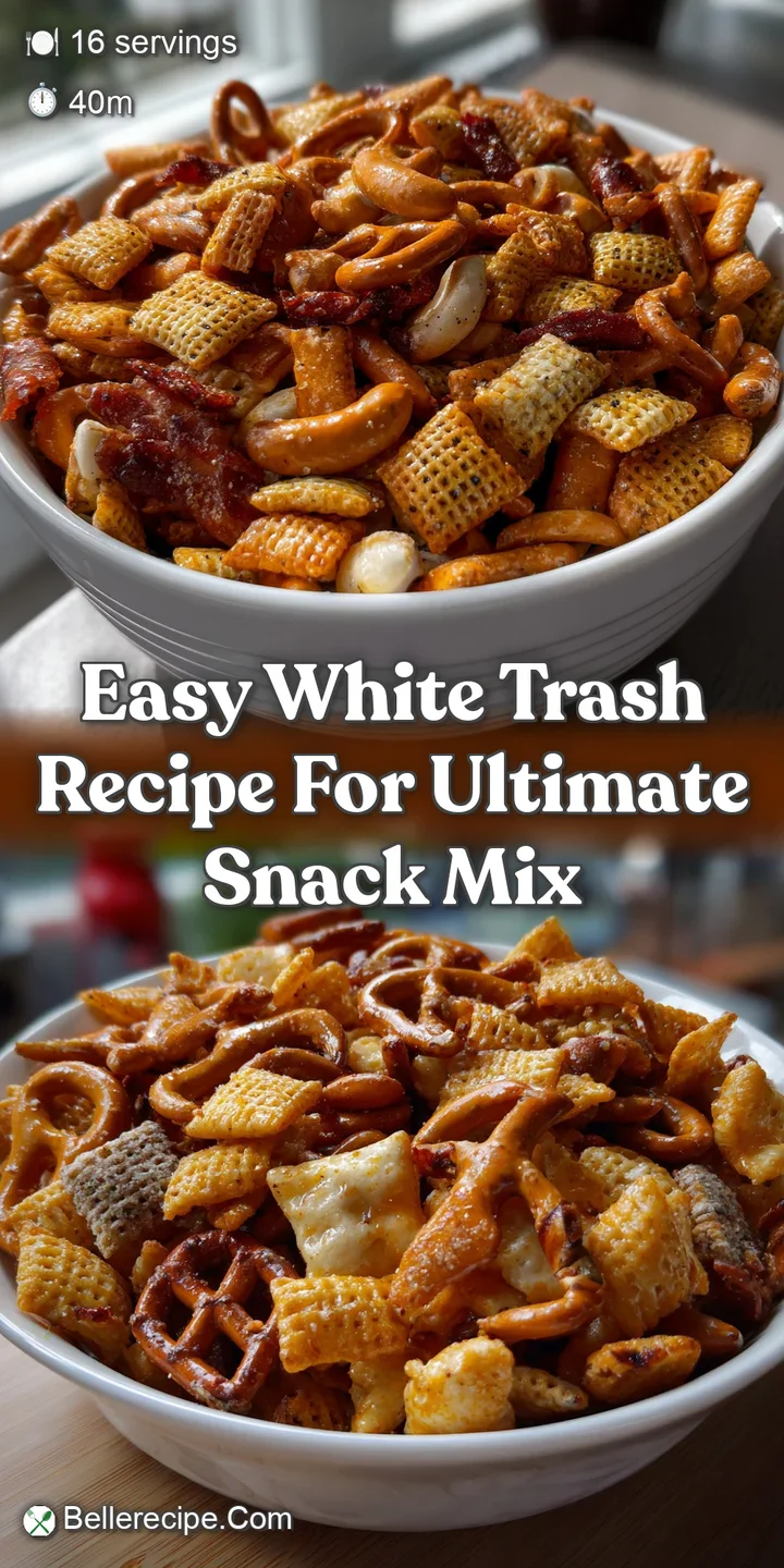 Easy white trash recipe for ultimate snack mix