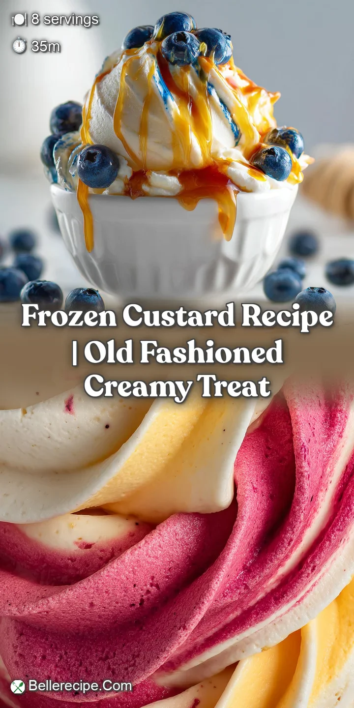 Close-up of thick, rich frozen custard, highlighting its smooth, velvety texture and light vanilla color, intensely appeal...